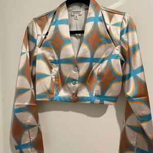 70's vibe crop long sleeve shirt